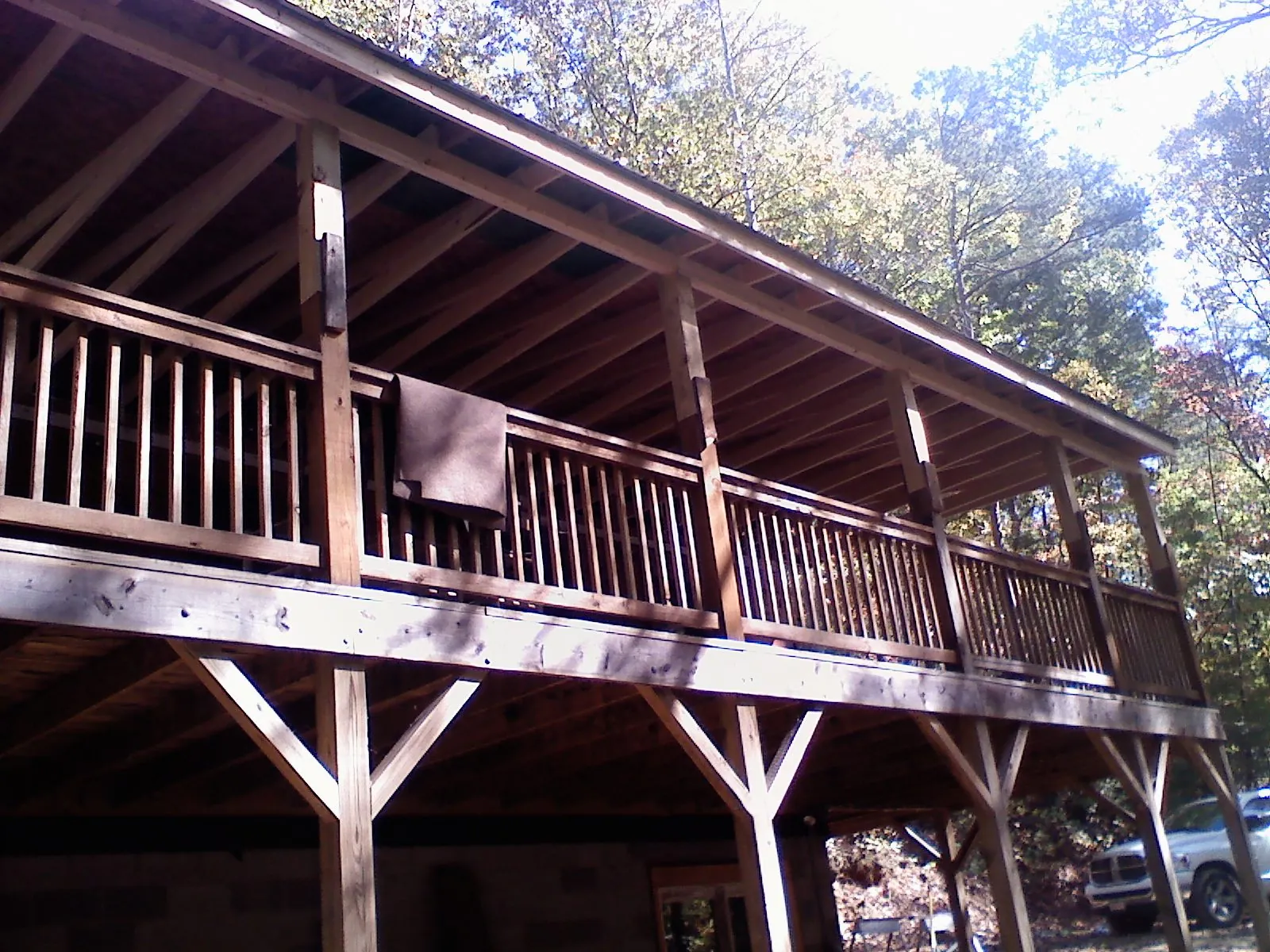 Timber framing under a new elevated porch and deck — Roof Leak Repair in Nellysford by Roofing Brothers